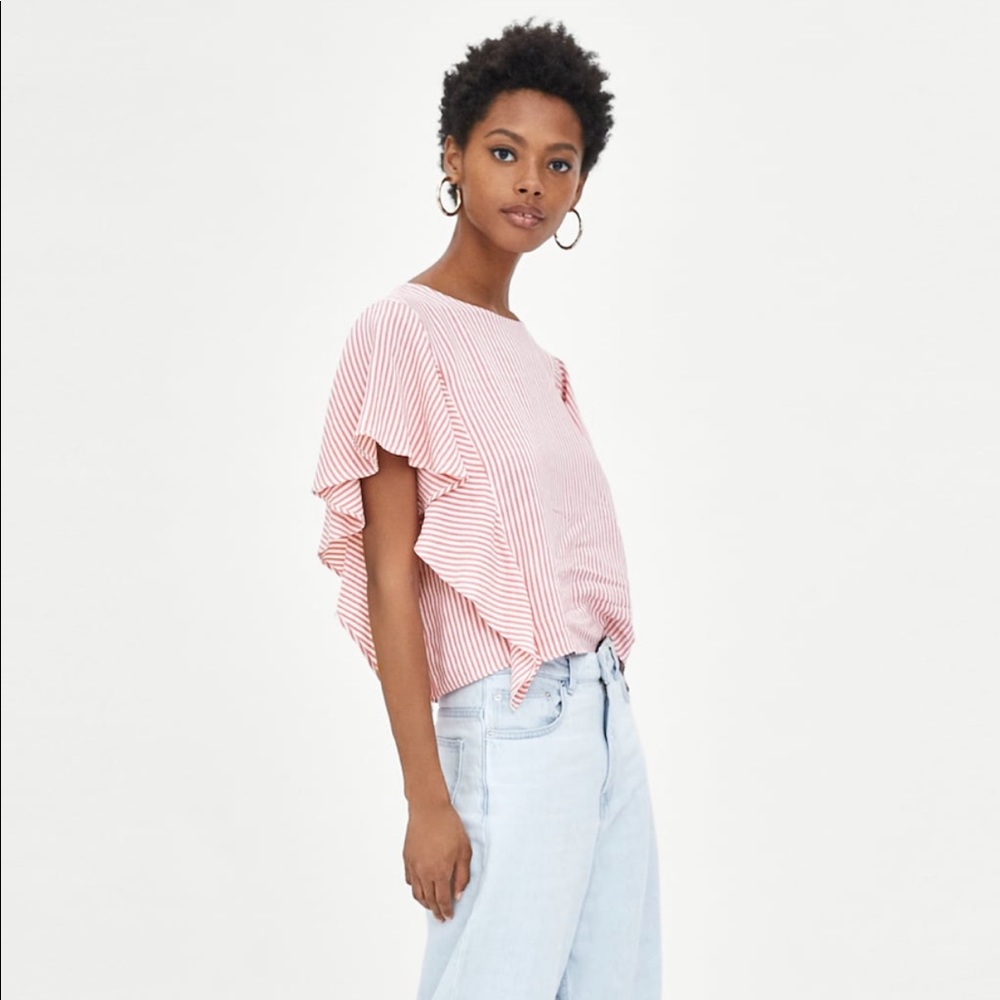 Zara short sleeve striped top